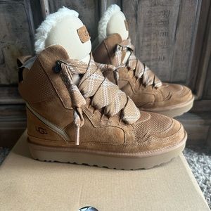 UGG HIGHMEL CHESTNUT SUEDE AND CANVAS SNEAKER BOOTS US 9/ EU 40/ UK 7